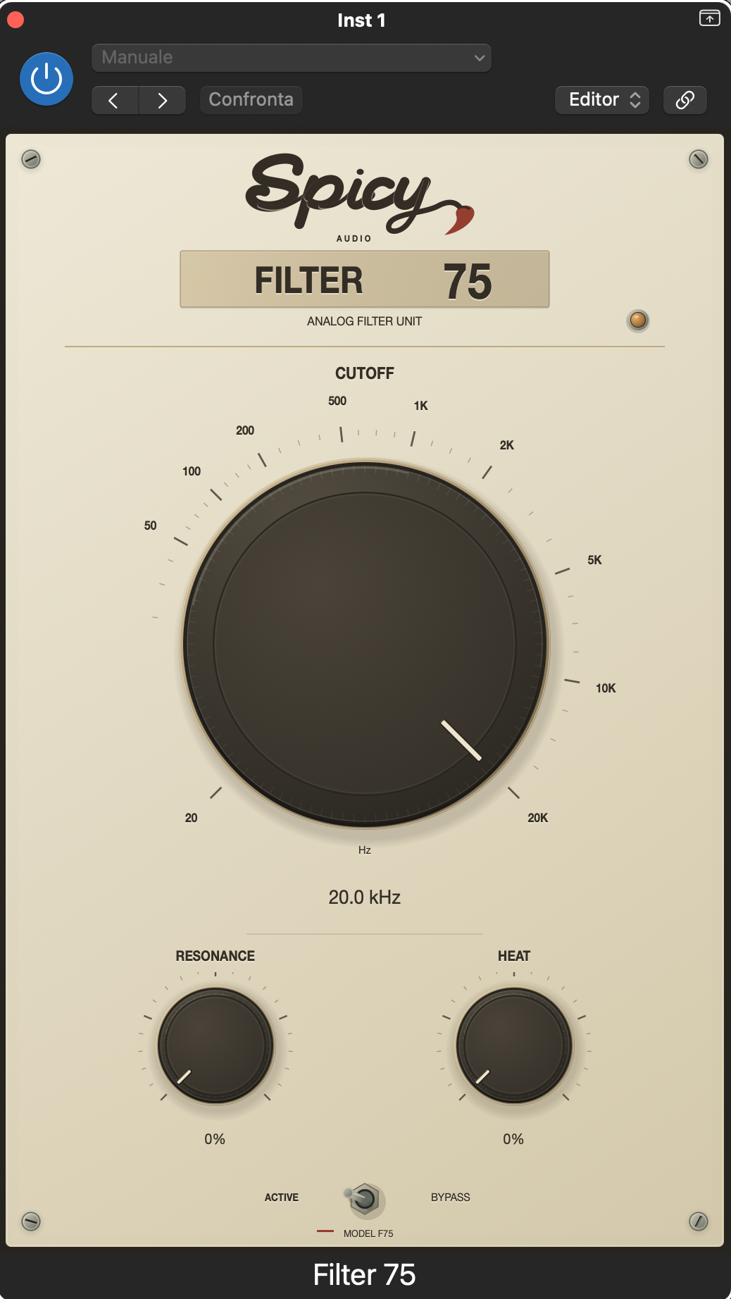 Filter 75 plugin interface